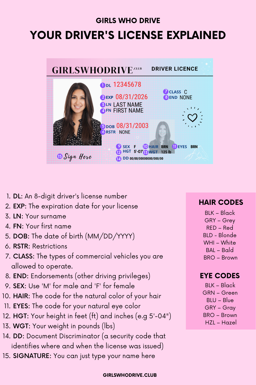 FREE Editable Driver's License Template Girls Who Drive